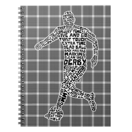 Soccer Player Typographic Notitieboek (Voorkant)