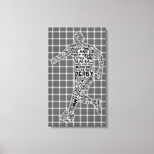 Soccer Player Typography Box Canvas Afdruk (Voorkant)