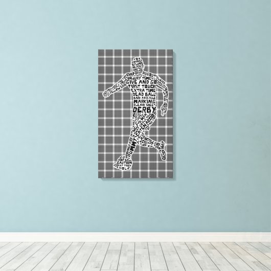 Soccer Player Typography Box Canvas Afdruk (Insitu (Houten vloer))
