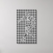 Soccer Player Typography Box Canvas Afdruk (Voorkant)