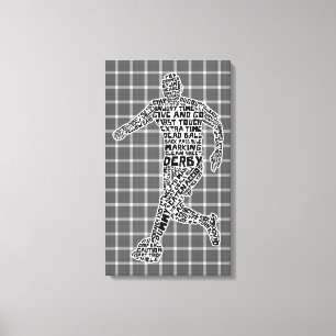 Soccer Player Typography Box Canvas Afdruk