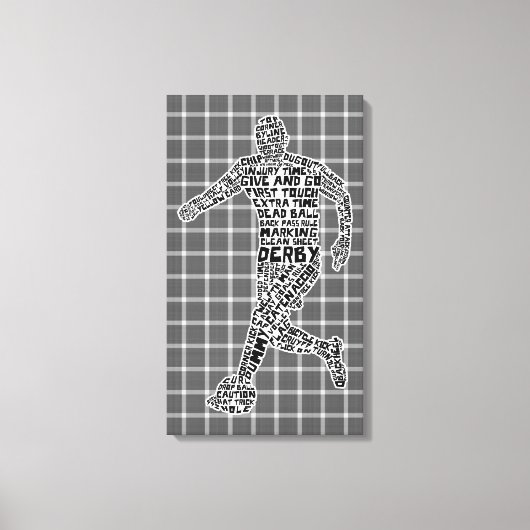 Soccer Player Typography Box Canvas Afdruk (Voorkant)