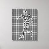 Soccer Player Typography Box Canvas Afdruk (Voorkant)