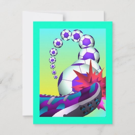 SOCCER PLAYERS THEMED PARTIJINVITATIES VERZOEKEN KAART (Voorkant)