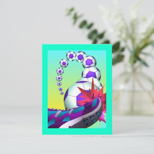 SOCCER PLAYERS THEMED PARTIJINVITATIES VERZOEKEN KAART (Staand voorkant)
