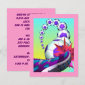 SOCCER PLAYERS THEMED PARTIJINVITATIES VERZOEKEN KAART (Voorkant / Achterkant)