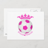 Soccer Princess, roze Voetbal Briefkaart (Voorkant / Achterkant)