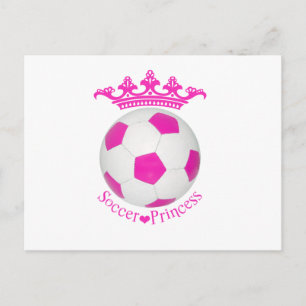 Soccer Princess, roze Voetbal Briefkaart