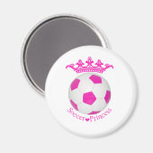 Soccer Princess, roze Voetbal Magneet (Voorkant / Achterkant)