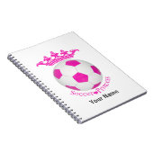 Soccer Princess, roze Voetbal Notitieboek (Rechterzijde)