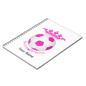 Soccer Princess, roze Voetbal Notitieboek (Linkerzijde)