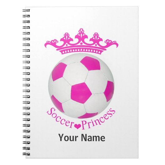 Soccer Princess, roze Voetbal Notitieboek (Voorkant)