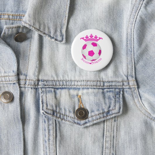 Soccer Princess, roze Voetbal Ronde Button 5,7 Cm (In situ)
