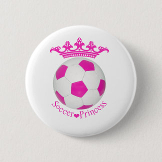 Soccer Princess, roze Voetbal Ronde Button 5,7 Cm