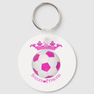 Soccer Princess, roze Voetbal Sleutelhanger