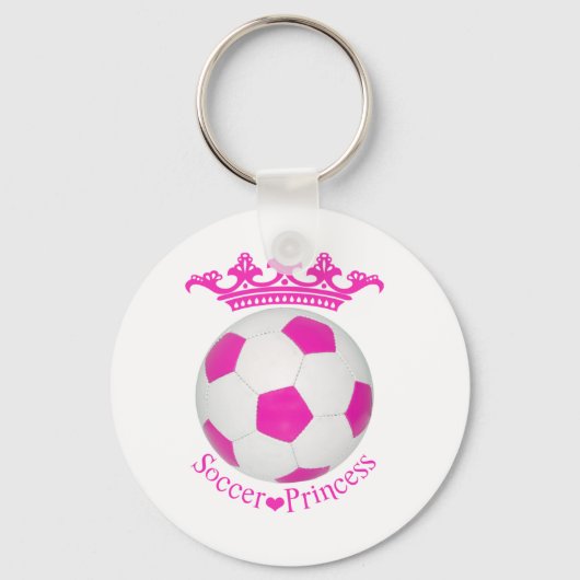 Soccer Princess, roze Voetbal Sleutelhanger (Voorkant)