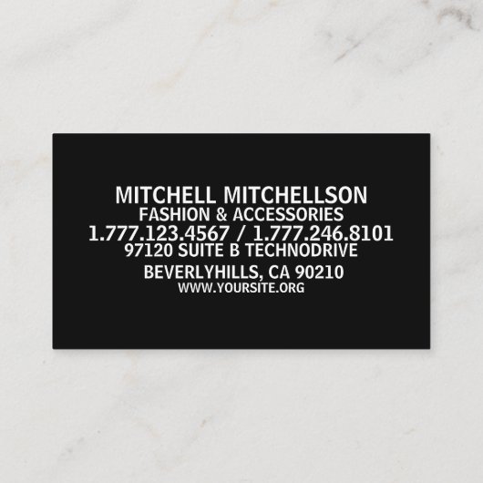 Soccer Pro Black Visitekaartje (Achterkant)