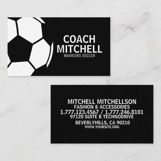 Soccer Pro Black Visitekaartje (Voorkant / Achterkant)