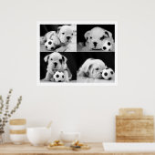 "Soccer Puppies" English Bulldog Collage Poster (Keuken)