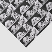 "Soccer Puppies" English Bulldog Collage Tissuepapier (Detail)