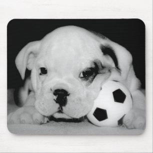 "Soccer Puppy" English Bulldog Muismat