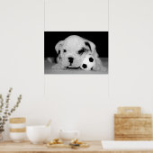 "Soccer Puppy" English Bulldog Poster (Keuken)