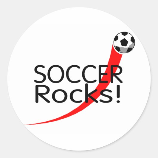 Soccer Rocks Ronde Sticker (Voorkant)