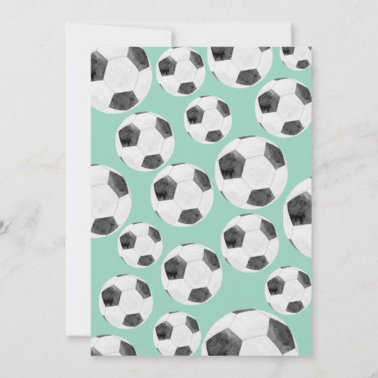 Soccer Rookie 1e verjaardag uitnodiging (Achterkant)