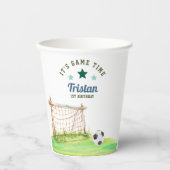 Soccer Rookie “It’s Game Time” First Birthday Papieren Bekers (Voorkant)