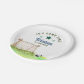 Soccer Rookie “It’s Game Time” First Birthday Papieren Bordje (Gekanteld)