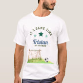 Soccer Rookie “It’s Game Time” First Birthday T-shirt (Voorkant)