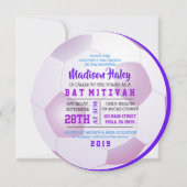 SOCCER ROUND GIRLS Bat Mitzvah Uitnodiging (Voorkant)