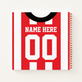 Soccer Rugby Red Stripes Custom Jersey Notitieboek