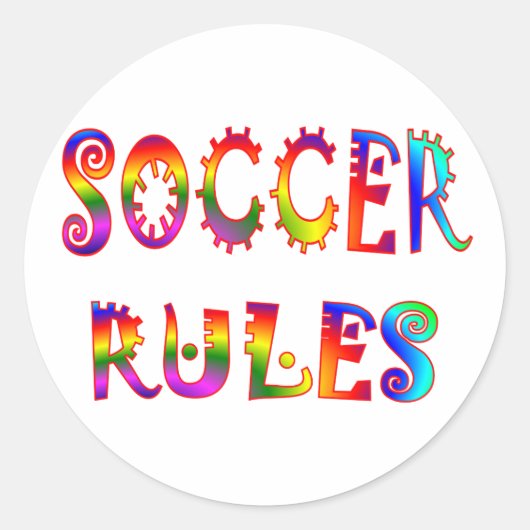 Soccer Rules Ronde Sticker (Voorkant)