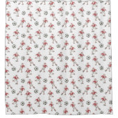 Soccer Santa Christmas Pattern Douchegordijn (Voorkant)