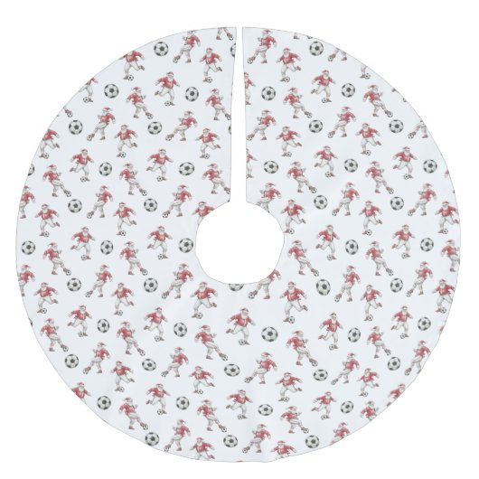 Soccer Santa Christmas Pattern Kerstboom Rok (Voorkant)