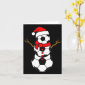Soccer Santa Hat Snowman Xmas Funny Soccer Lover C Kaart (Gele Bloem)