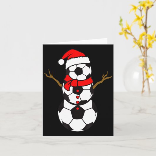 Soccer Santa Hat Snowman Xmas Funny Soccer Lover C Kaart (Gele Bloem)
