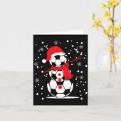 Soccer Santa Hat Snowman Xmas Funny Soccer Lover C Kaart (Gele Bloem)