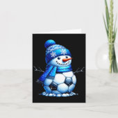 Soccer Santa Hat Snowman Xmas Funny Soccer Lover C Kaart (Voorkant)