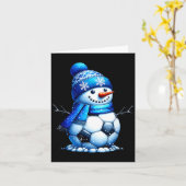 Soccer Santa Hat Snowman Xmas Funny Soccer Lover C Kaart (Gele Bloem)