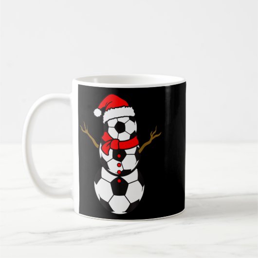 Soccer Santa Hat Snowman Xmas Funny Soccer Lover C Koffiemok (Links)