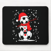 Soccer Santa Hat Snowman Xmas Funny Soccer Lover C Muismat (Voorkant)