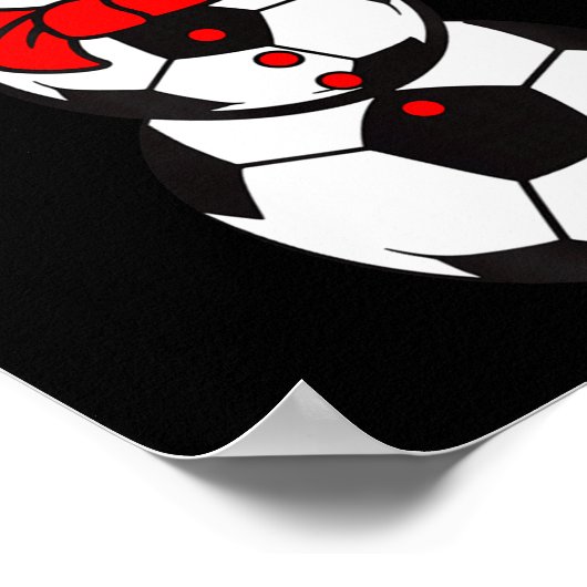 Soccer Santa Hat Snowman Xmas Funny Soccer Lover C Poster (Hoek)