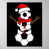 Soccer Santa Hat Snowman Xmas Funny Soccer Lover C Poster (Voorkant)