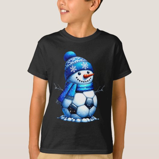 Soccer Santa Hat Snowman Xmas Funny Soccer Lover C T-shirt (Voorkant)