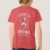 Soccer Santa Kickoff to Christmas Tri-Blend Shirt (Achterkant)