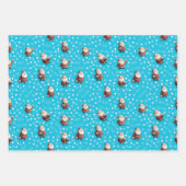 Soccer Santa on Bright Turquoise Blue Inpakpapier Vel (Voorkant)