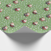 Soccer Santa on Dollar Bill Green Cadeaupapier (Hoek)