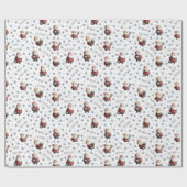 Soccer Santa on White Cadeaupapier (Vlak)